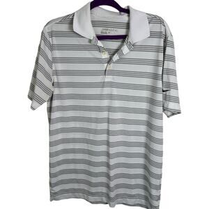 Nike Golf Dri-FIT Polo Shirt Men’s Medium White Black Striped